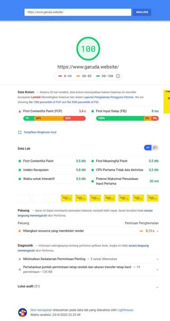 9 Cara Mempercepat Loading Website Wordpress 15 Cara-mempecepat-loading-website-PageSpeed-Insights-developers.google.com-min-542x1024