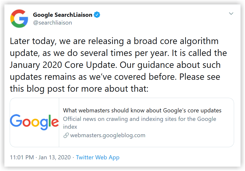 update algoritma Google 13-Januari-2020-January-2020-Core-Update