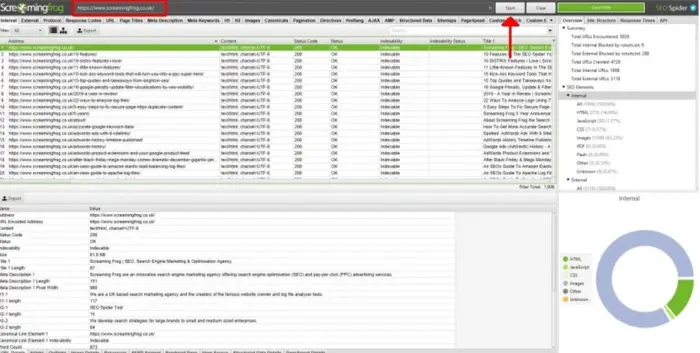 Internal Link: Defenisi + Cara Kerja Untuk SEO Maksimal 40 Dashboard Screaming Frog