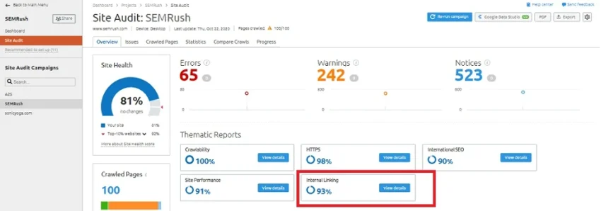 Internal Link: Defenisi + Cara Kerja Untuk SEO Maksimal 36 Link Internal SEMrush 2