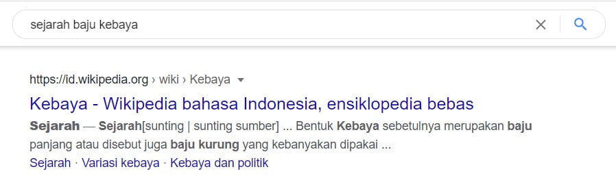 Search Intent: Definisi, Fungsi + 10 Tips Terbaik Untuk SEO 16 Sejarah baju kebaya