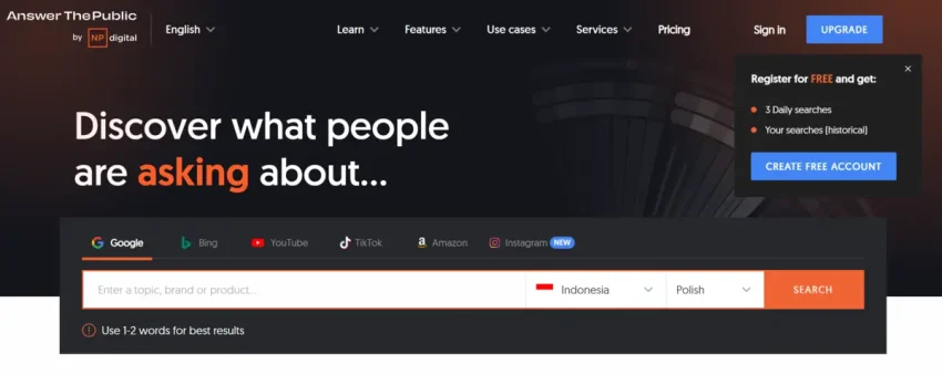18 SEO Tools Terbaik: Daftar Lengkap Untuk Strategi SEO 22 AnswerThePublic