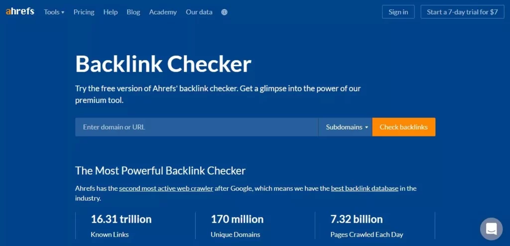 Cara check backlink - Ahrefs