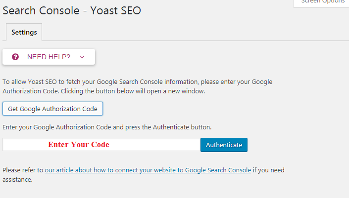 Get Google Authorization Code
