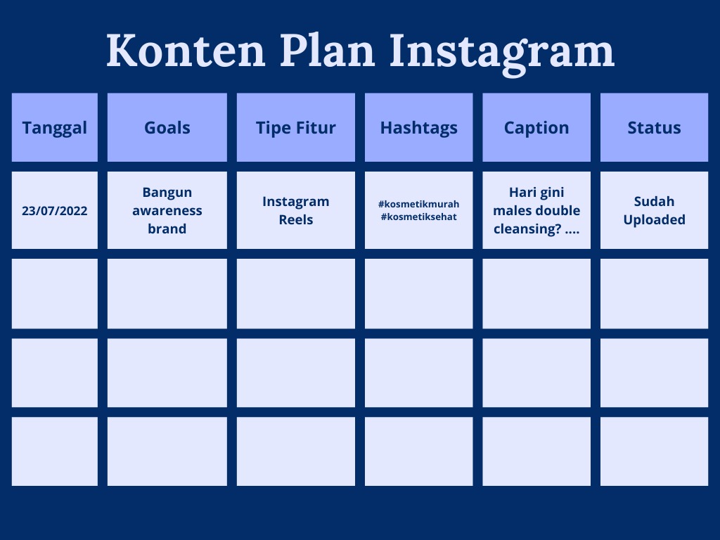 instagram konten plan