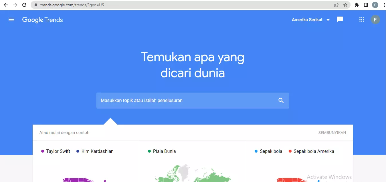 Masuk ke Google Trends