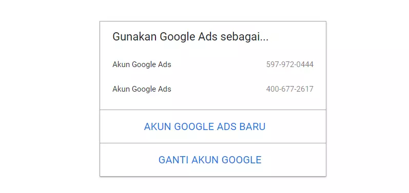 Opsi Bikin Akun Google Ads Baru