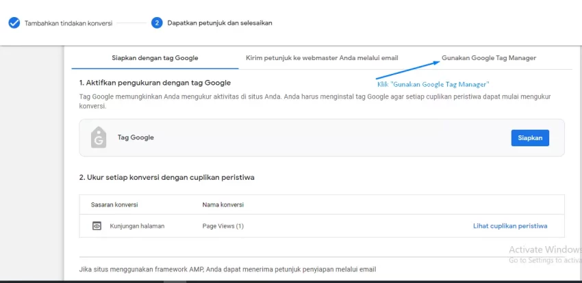 memasang google ads conversion tracking