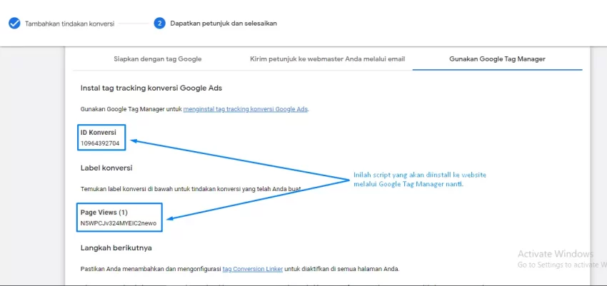 memasang google ads conversion tracking