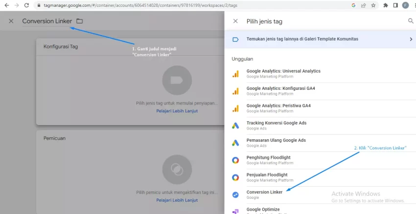 memasang google ads conversion tracking
