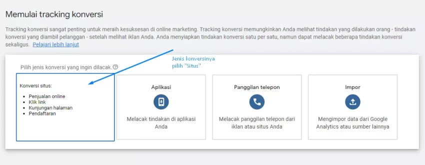 memasang google ads conversion tracking