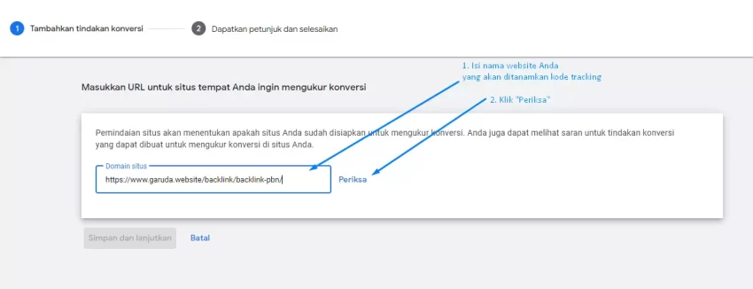 memasang google ads conversion tracking