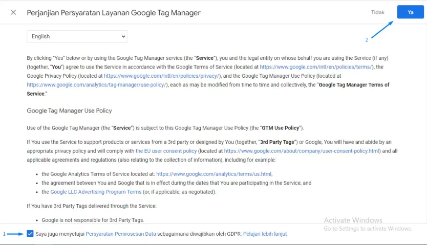 cara memasang google tag manager