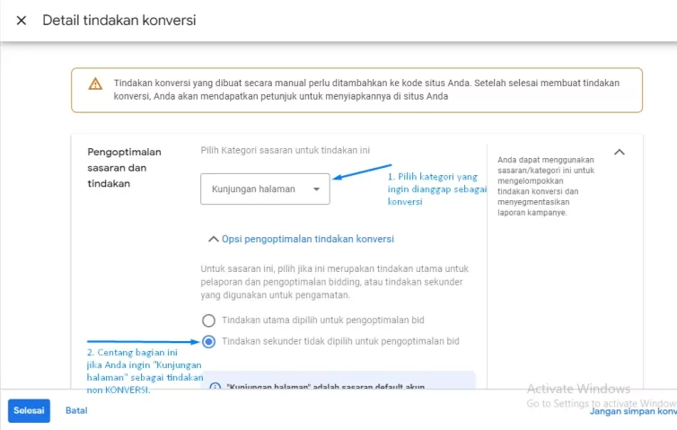 memasang google ads conversion tracking