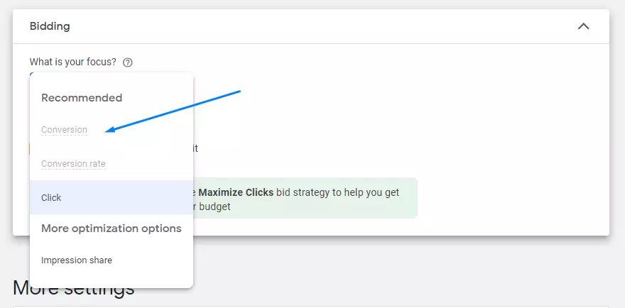 Setting Bid Strategy Google Ads