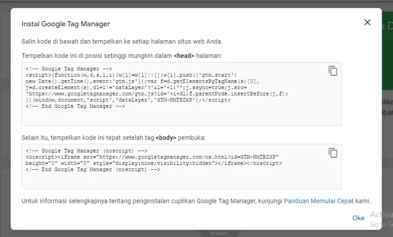 cara memasang google tag manager