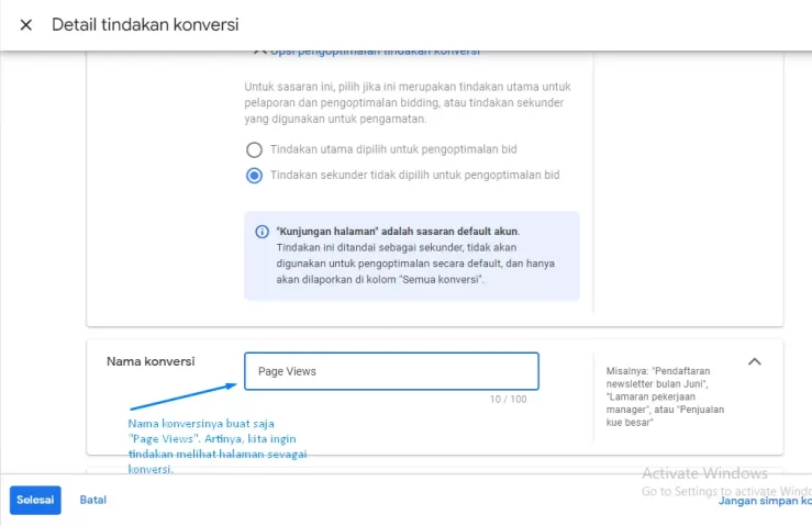 memasang google ads conversion tracking