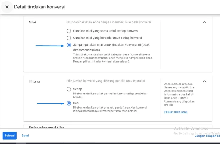 memasang google ads conversion tracking