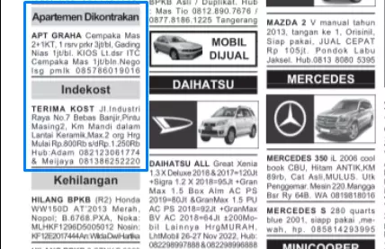 Iklan Baris: Pengertian, Jenis, Contoh dan Keunggulannya 6 iklan baris