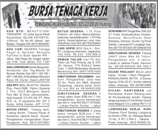 Iklan Baris: Pengertian, Jenis, Contoh dan Keunggulannya 7 iklan baris