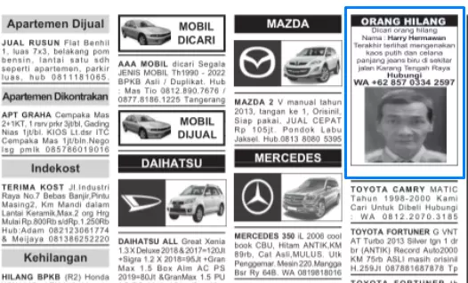 Iklan Baris: Pengertian, Jenis, Contoh dan Keunggulannya 9 iklan baris