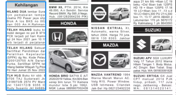 Iklan Baris: Pengertian, Jenis, Contoh dan Keunggulannya 8 iklan baris