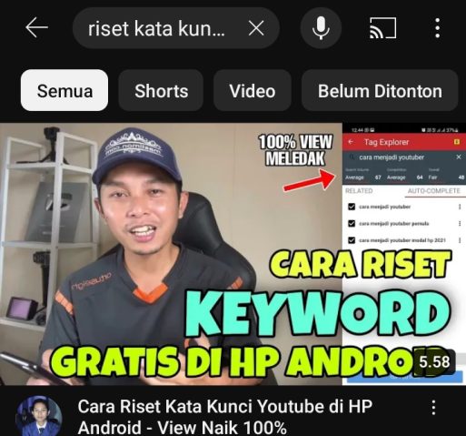 contoh riset keyword youtube