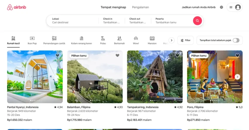 Desain Web Minimalis: Trend Terbaru + 10 Contoh Inspirasi 17 airbnb Contoh Desain Website Minimalis