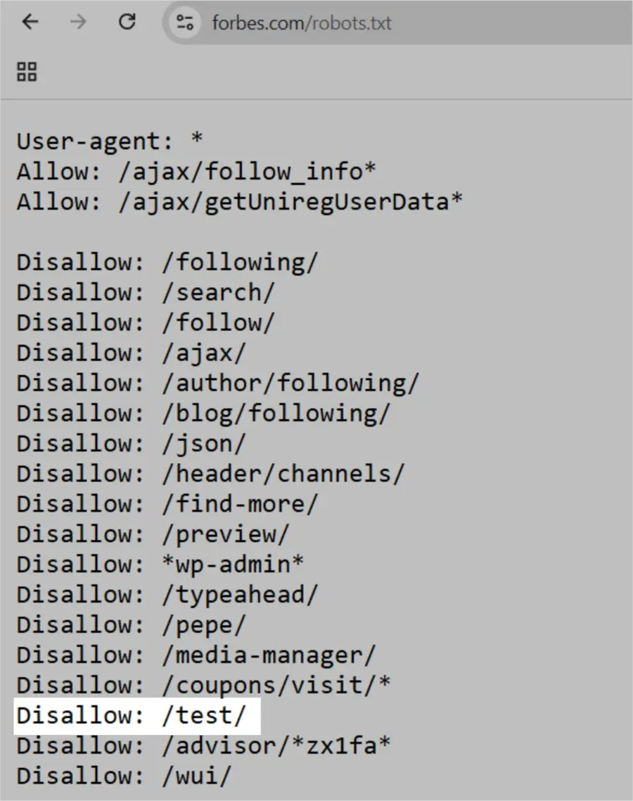 Apa Itu Robots.txt: Panduan Lengkap Pemula! 22 Forbes Robots.txt