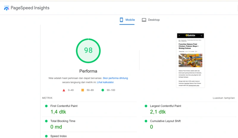 7 Komponen Digital Marketing Paling Penting untuk Bisnis 18 Pagespeed Garuda