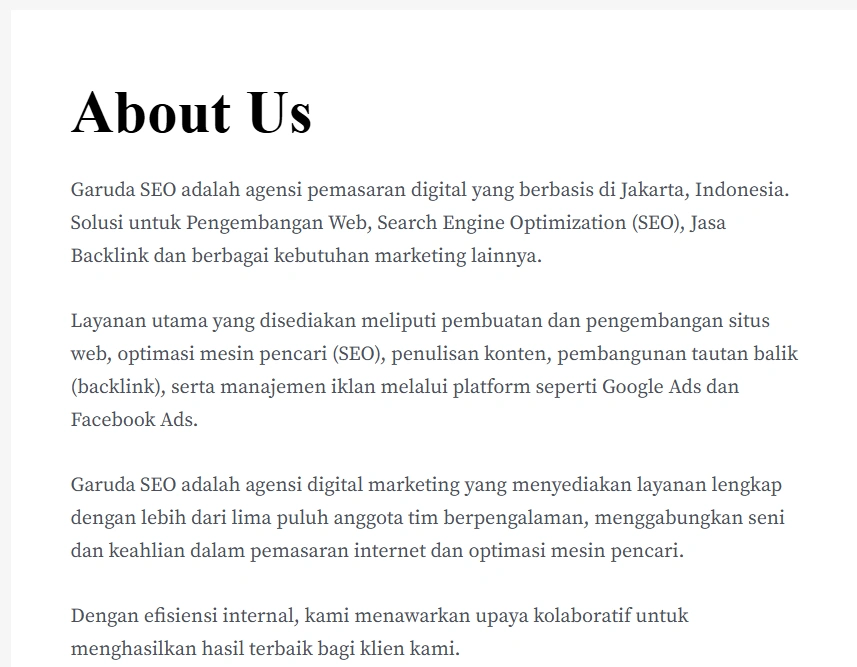 Google E-E-A-T SEO: Definisi + Cara Efektif Menerapkannya! 29 Garuda SEO About Us
