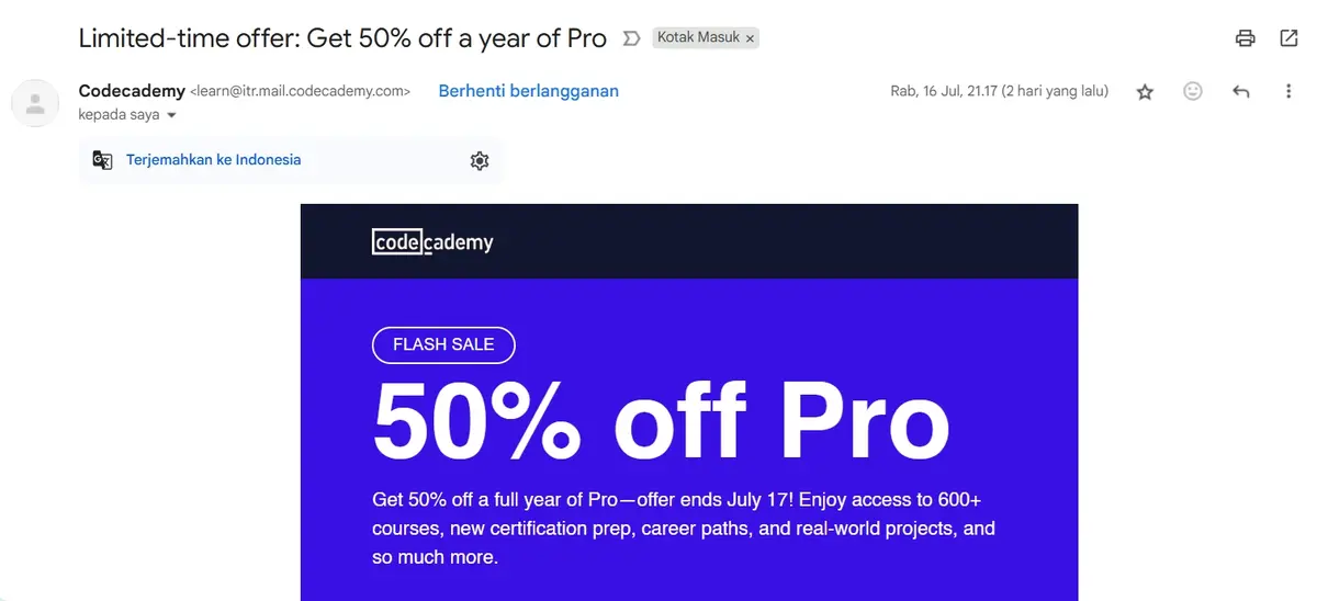 Direct Marketing: Definisi, 6 Jenis, + Contoh SUKSESnya 15 direct marketing - email marketing